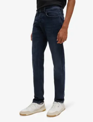 BOSS Straight-leg slim-fit stretch-denim jeans - 32/32 detail 3