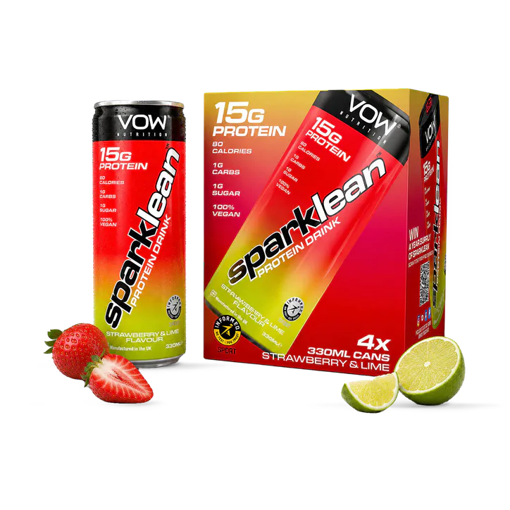 Vow Nutrition Sparklean Protein Drink Strawberry & Lime Flavour 330ml x 4