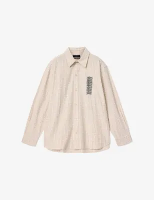 ALLSAINTS Repeater Logo-Embroidered Checked Cotton Shirt