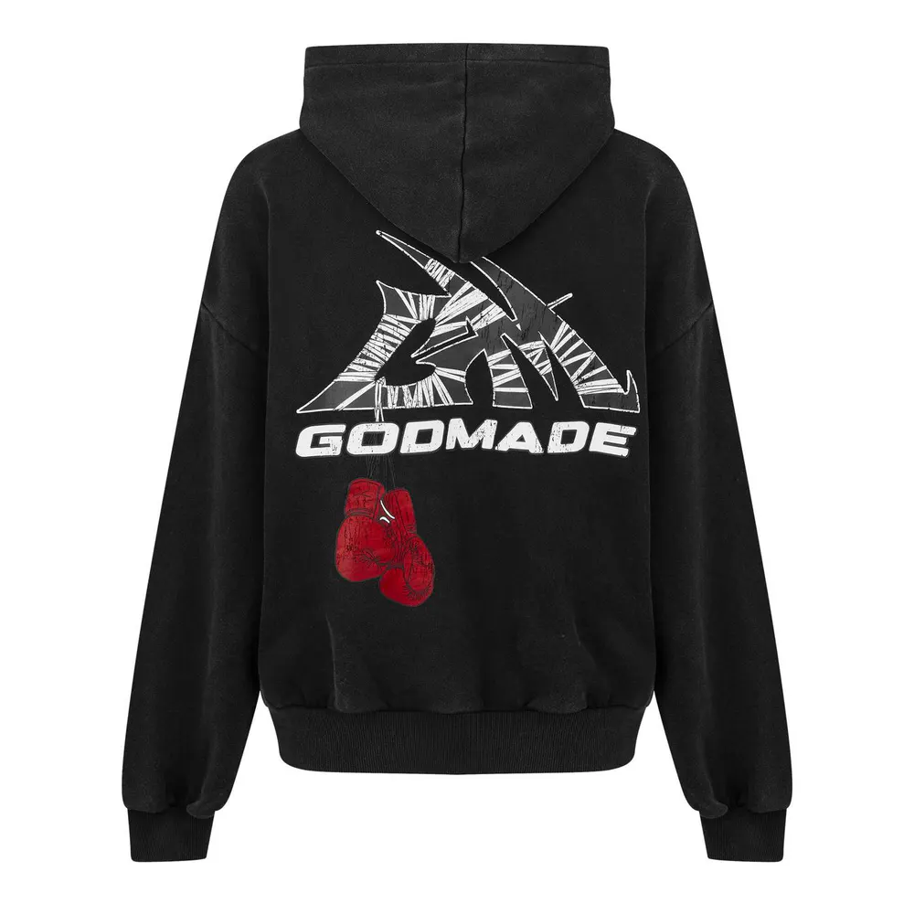 God Made Men's Logo Wrap Pull Over Hoodie detail 2