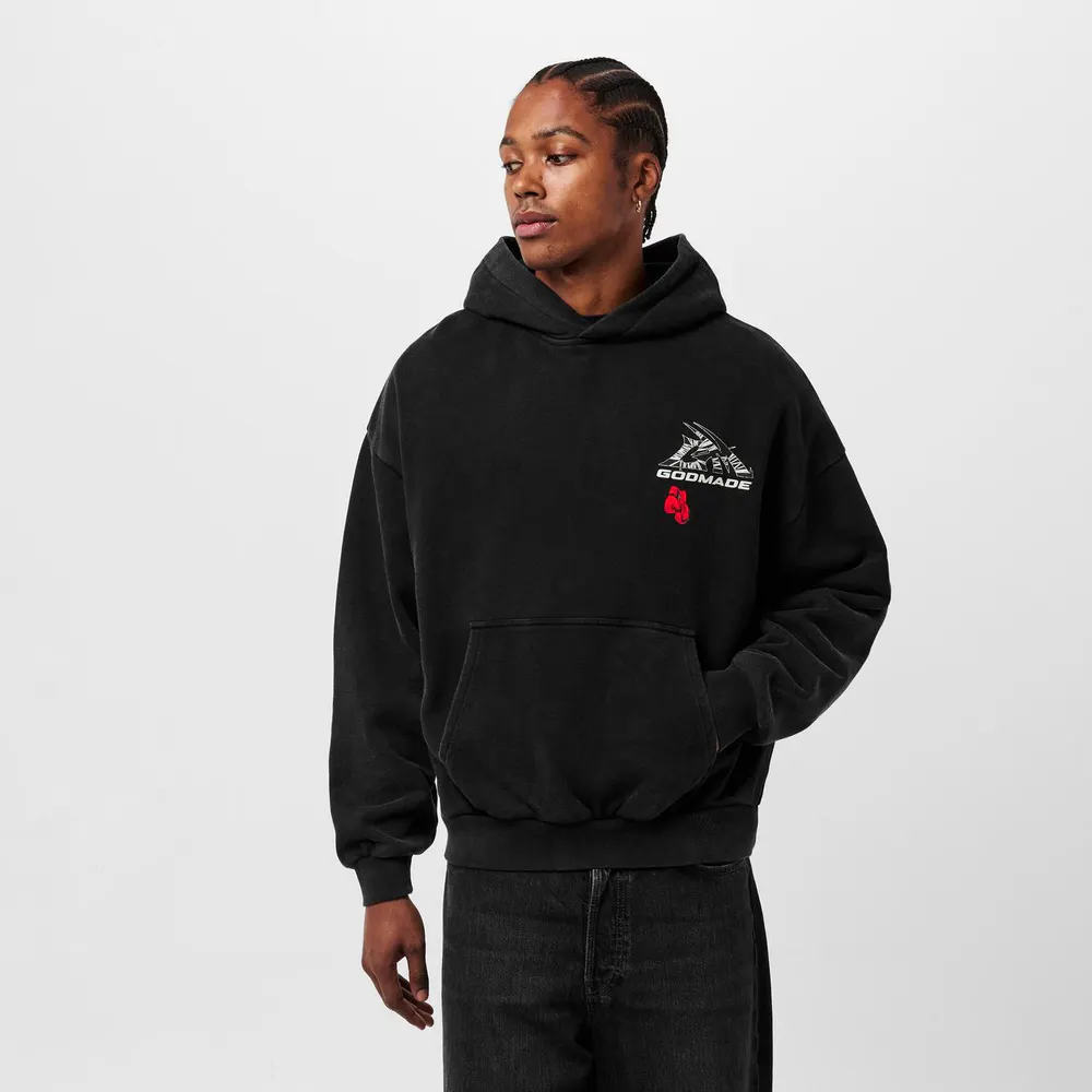 God Made Men's Logo Wrap Pull Over Hoodie detail 3