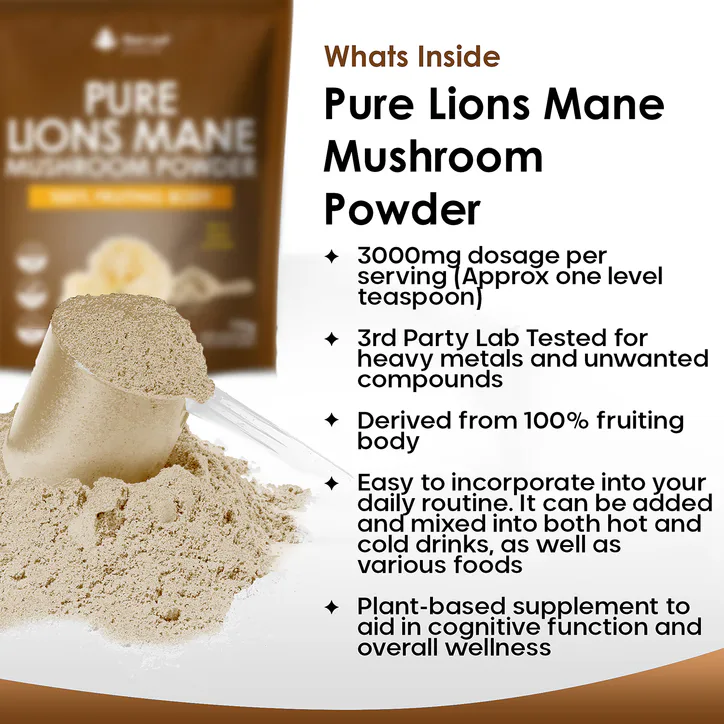 New Leaf Products Lions Mane Mushroom Powder 150g detail 2