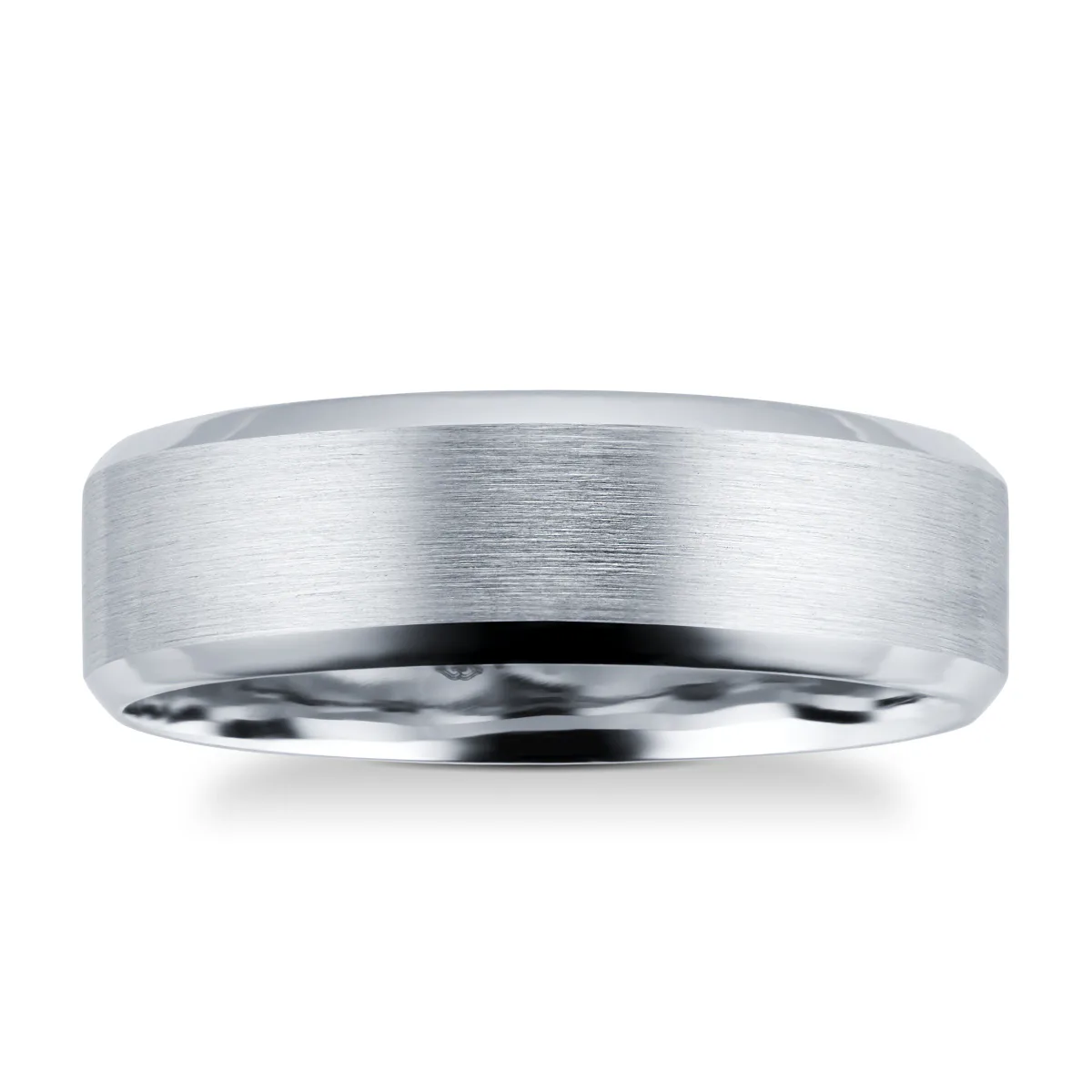 For Him Platinum 6mm Mens Edged Fancy Wedding Ring