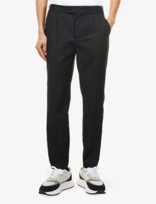 ARNE Adjustable-Waistband Formal Woven Trousers - 34R in BLACK, additional product view 3
