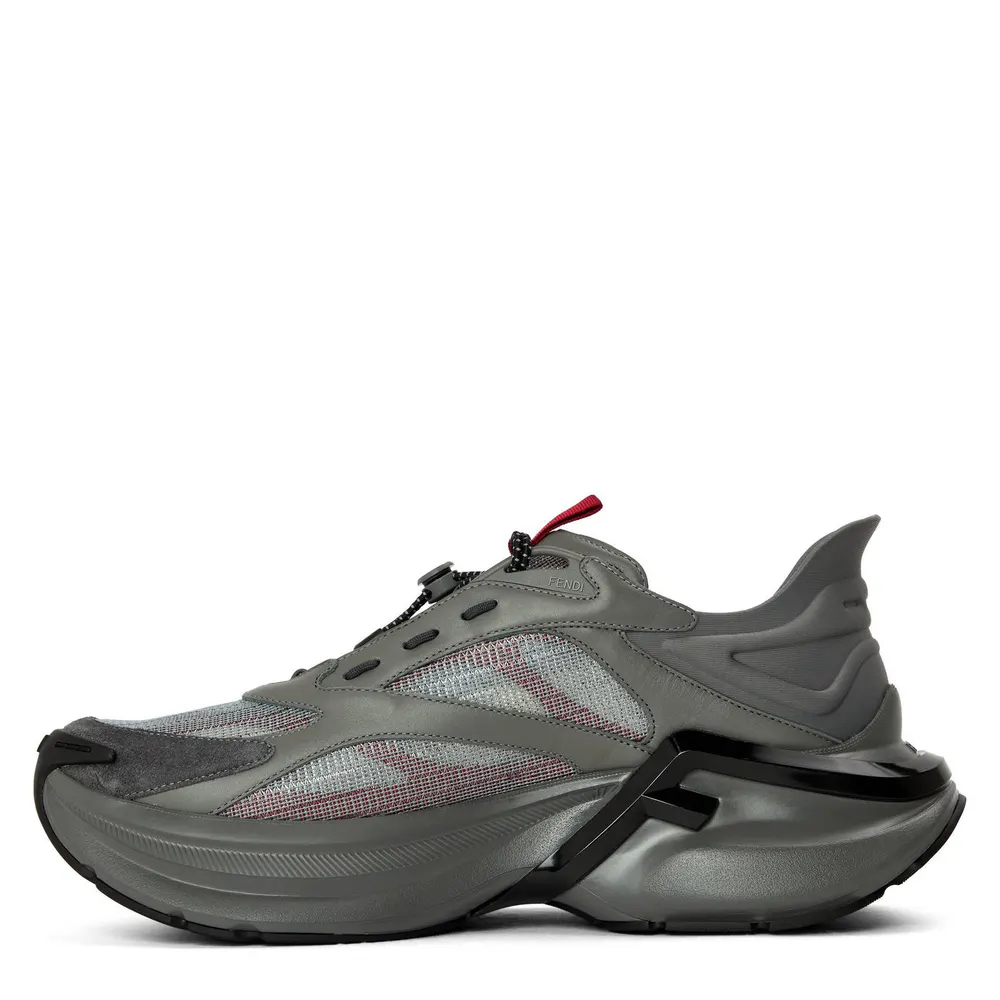 Fendi Men's Chunky Trainers in Grey, additional product view 2