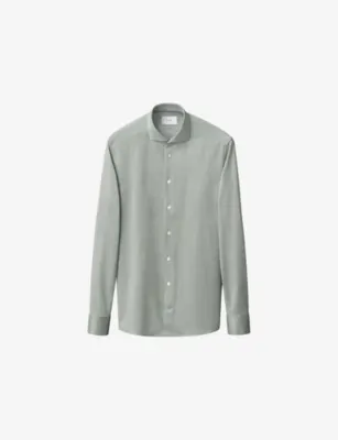 ETON Filo di Scozia Slim-Fit Cotton-Knit Shirt - MID GREEN