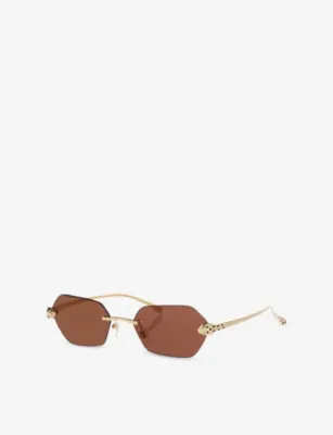 CARTIER CT0636S Irregular-Frame Metal Sunglasses detail 2
