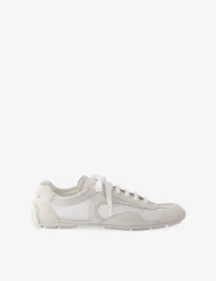 PRADA Montecarlo Re-Edition 2005 Suede and Mesh Trainers - NEUTRAL - 4.5 in WHITE – Mens | Trainers | Lace up trainers