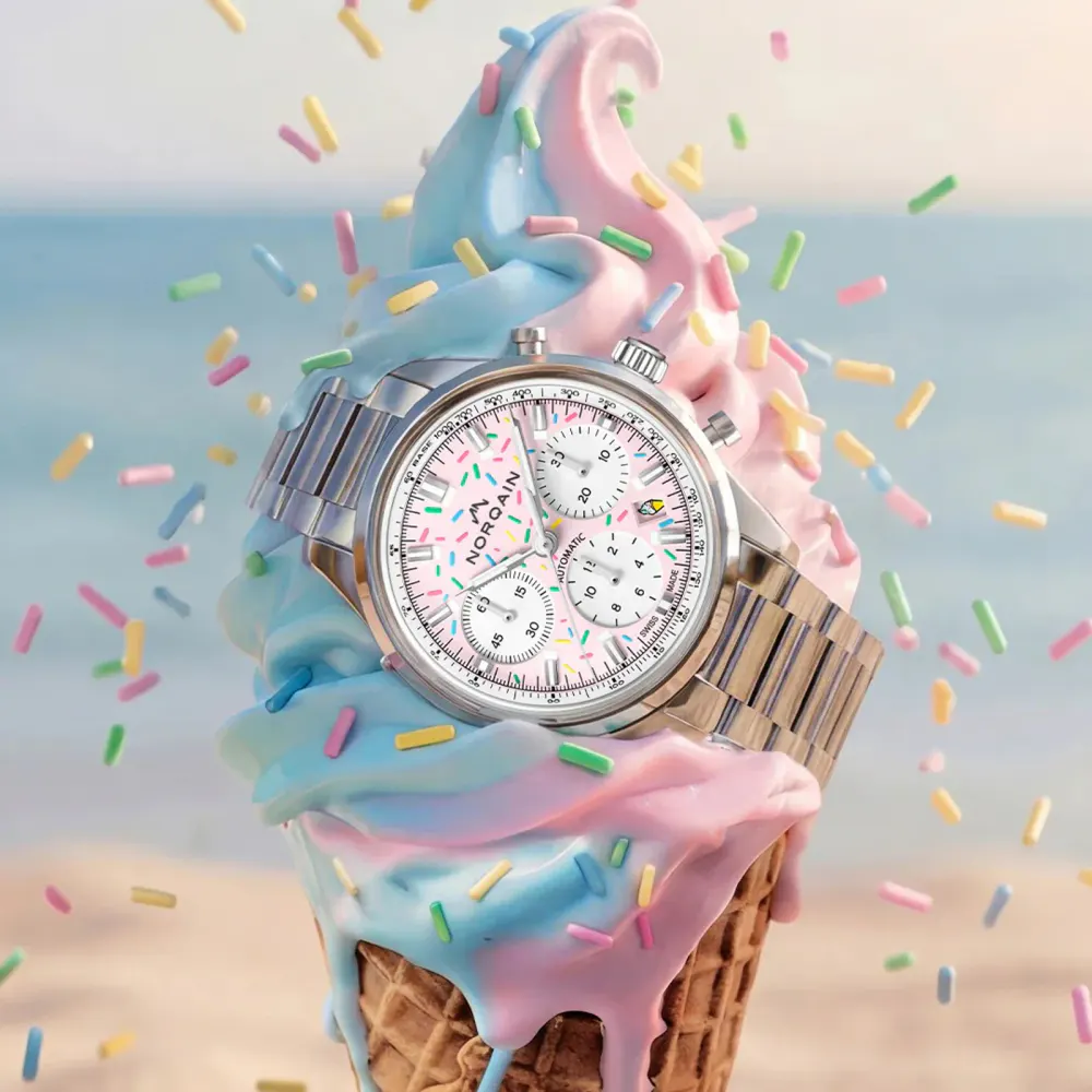 NORQAIN Freedom Chrono Enjoy Life Sprinkles 40mm in Pink, additional product view 3