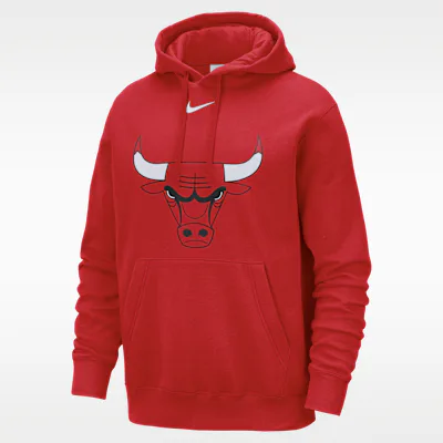 Nike Chicago Bulls Club Men's Nike NBA Pullover Hoodie - University Red/White