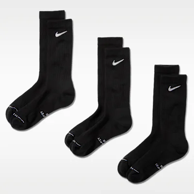 Nike Everyday Elevated Crew Socks (3 Pairs) - Black in Black – Nike men's and unisex