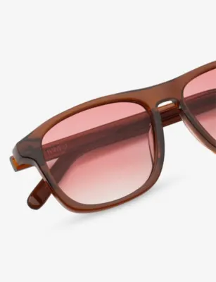 RETRO SUPER FUTURE Maison Margiela Lunettes 8 Marron Square-Frame Sunglasses in BROWN, additional product view 2