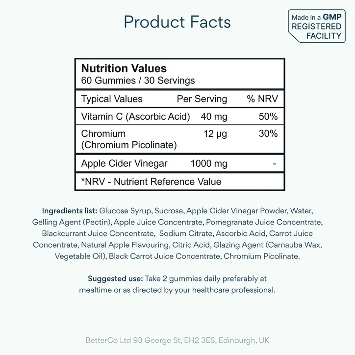 Bettervits Apple Cider Vinegar 60 Gummies detail 3