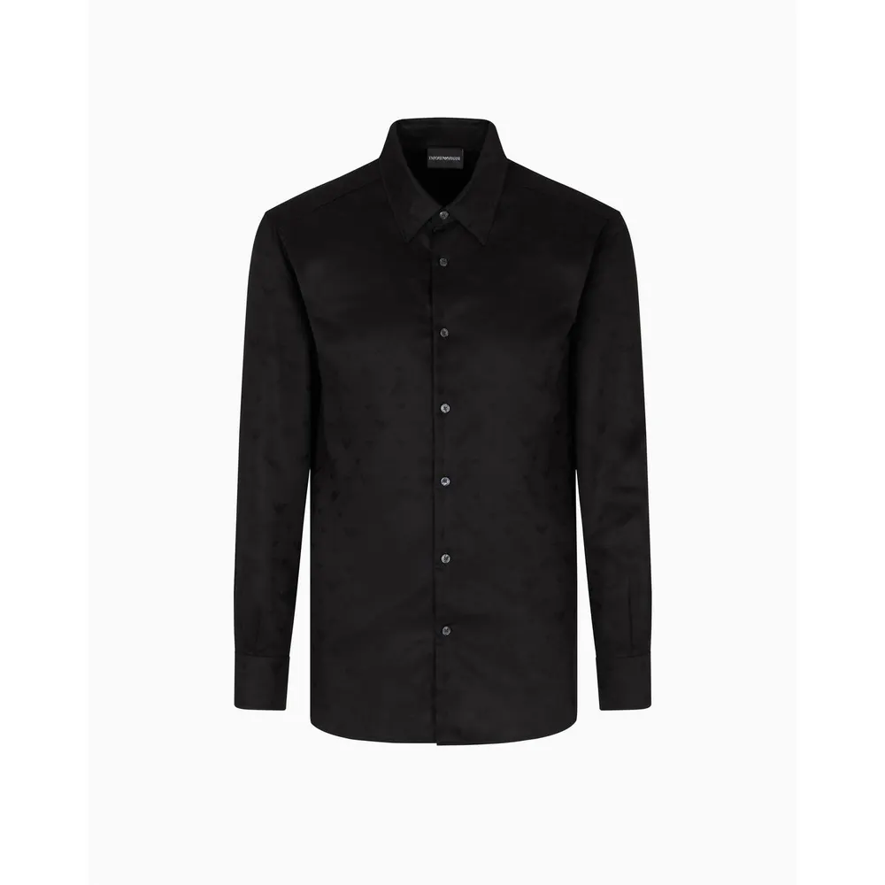 Emporio Armani Men's Geometric Long Sleeve Patterned Shirt