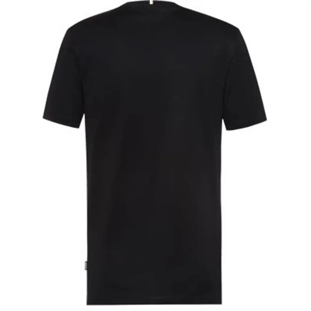 Boss Men's Tessler 150 Black Cotton Short Sleeve Slim Fit T-Shirt detail 2