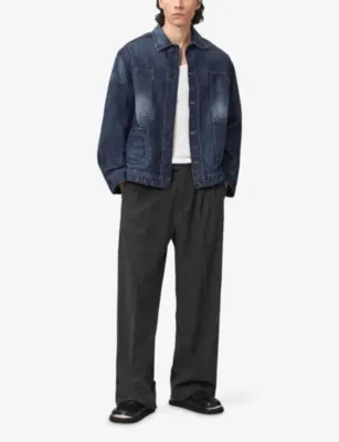 ALLSAINTS Mukesh Relaxed-Fit Denim Shacket in Dark Indigo, additional product view 2