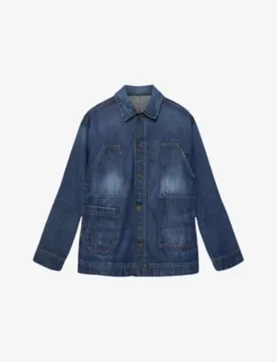 ALLSAINTS Mukesh Relaxed-Fit Denim Shacket in Dark Indigo – Mens | Coats & jackets | Lightweight