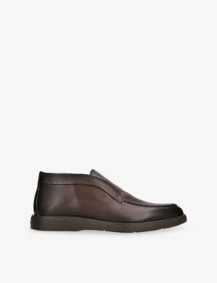 SANTONI Detroit Leather Loafers - DARK BROWN - EUR 42 / 8 UK MEN in DARK BROWN – Mens | Loafers