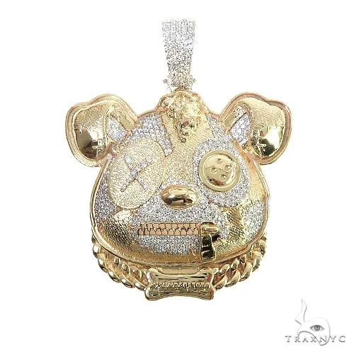 RINA - For Him CUSTOM Custom Made 14K Gold Misunderstood Bear Diamond Pendant 66637 in Rose Gold – Pendant