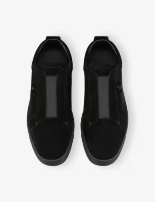 CHRISTIAN LOUBOUTIN St Louis Suede Trainers - EUR 41.5 / 7.5 UK MEN in BLACK, additional product view 2