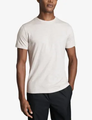 REISS Bless marl-pattern cotton-blend T-shirt detail 3