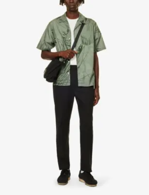 PAIGE Snider elasticated-waistband tapered-leg regular-fit stretch-woven trousers detail 2