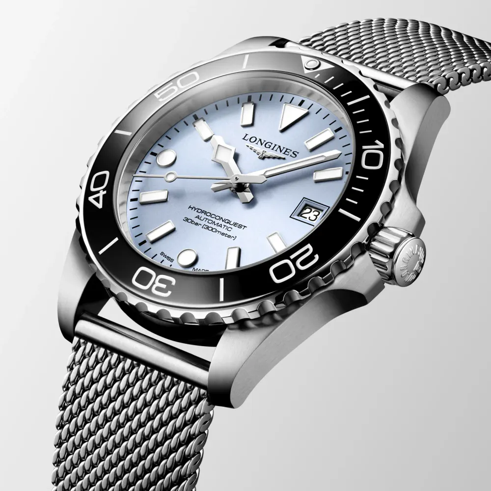 Longines HydroConquest 39mm Mens Watch Ice Blue Mesh in Blue, additional product view 3