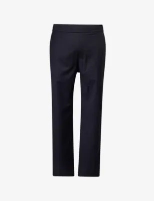 DUNHILL Drawstring Tapered-Leg Stretch-Wool Trousers