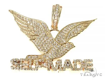 RINA - For Him FACTORY 14K Gold Prong Diamond FreeBird Self Made Charm Pendant 63091 in Rose Gold – Pendant