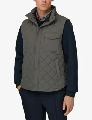 BOGGI MILANO Padded Patch-Pocket Woven Gilet detail 3