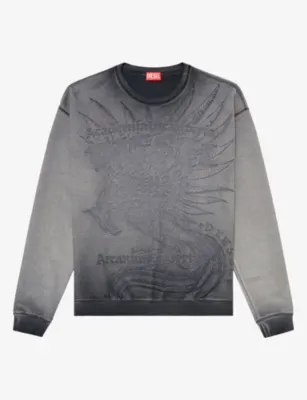 DIESEL Dévoré-Print Crewneck Woven Jumper