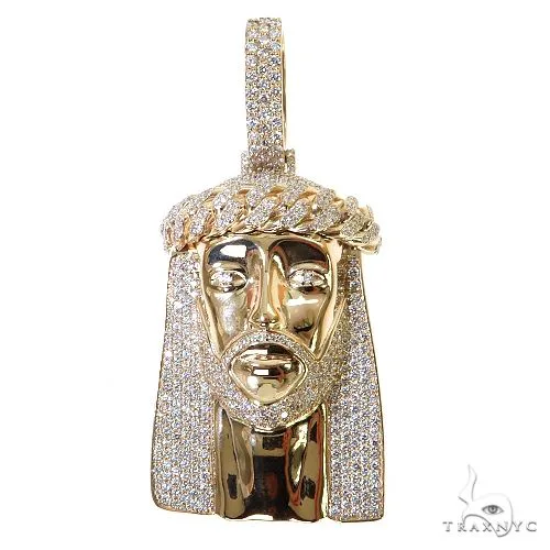 RINA - For Him DISCORD MAX Medium Size Jesus Diamond Pendant 68904 in Rose Gold – Pendant