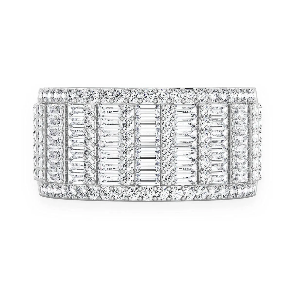 For Him Super Baguette & Round Diamond Band Ring in Rose Gold / Natural Diamond – Ring