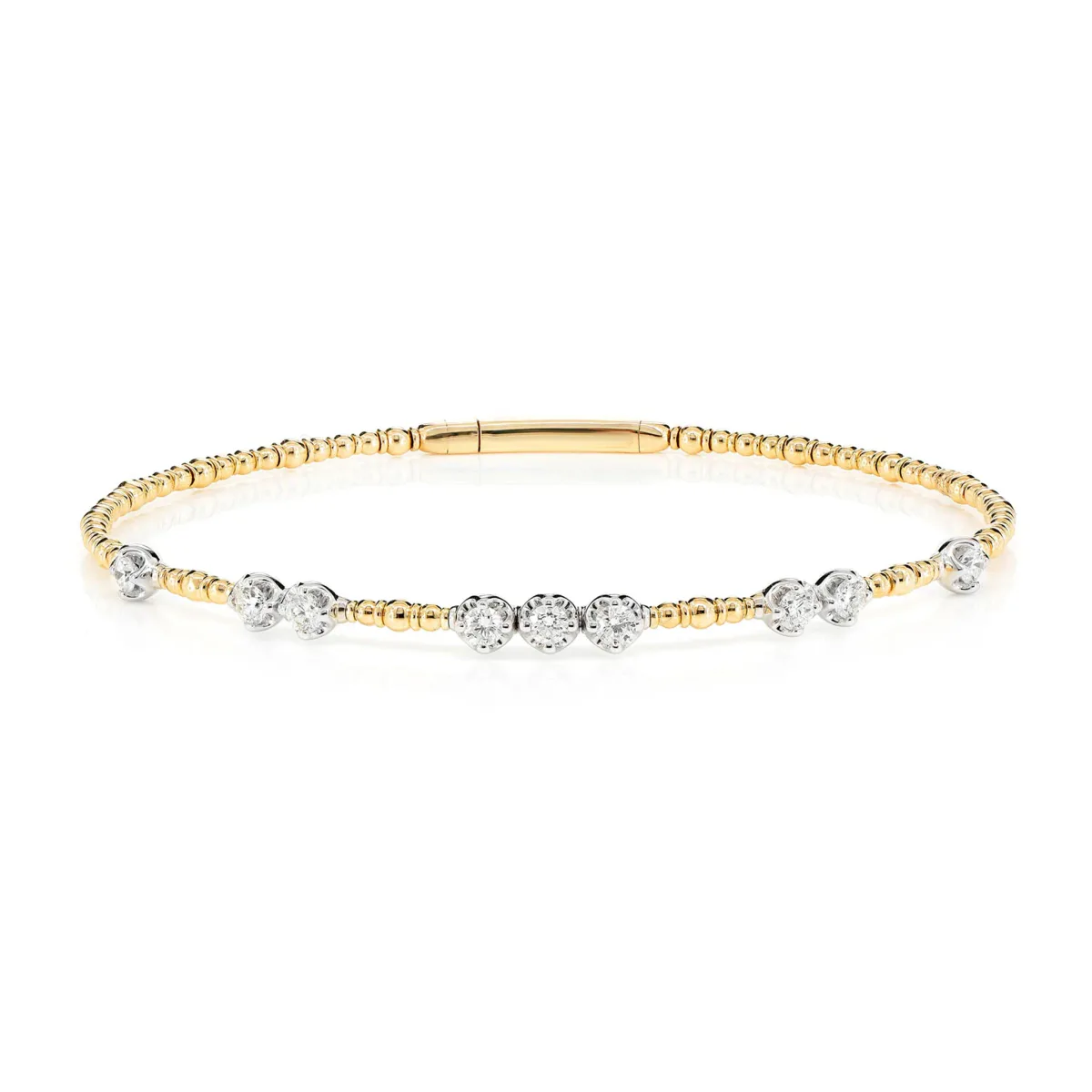 For Him Graduated Beaded Diamond Flex Bangle Bracelet