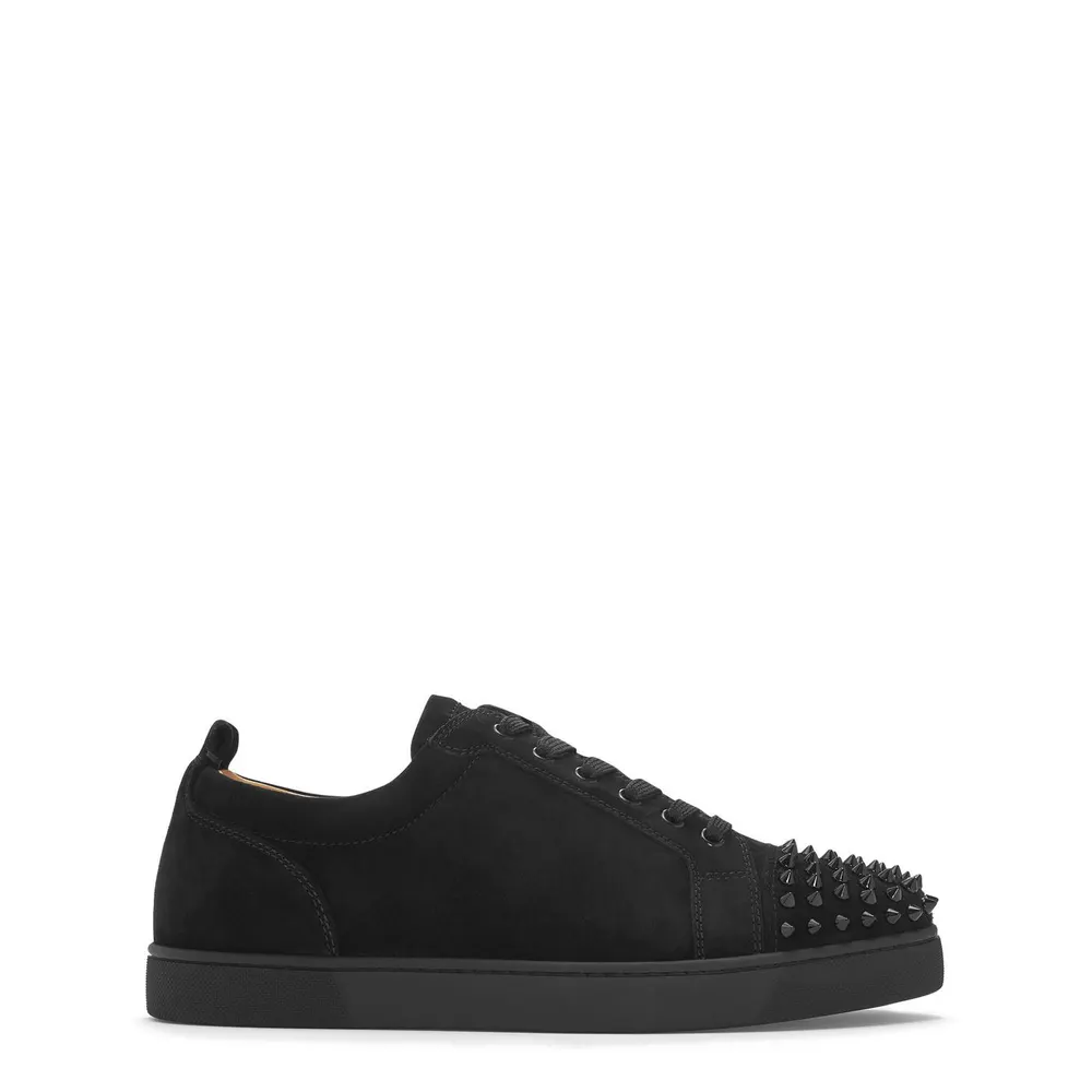 Christian Louboutin Men's Louis Junior Spikes Suede Trainers
