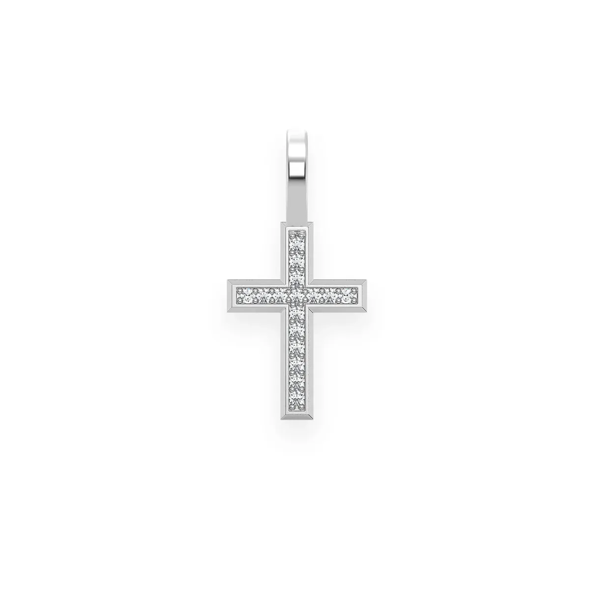 For Him Angle Diamond Cross in 0.05ctw / White Gold / Natural Diamond – Pendant