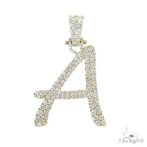 RINA - For Him FACTORY Custom Made Initial 'A' Diamond Pendant 66577 in Rose Gold – Pendant