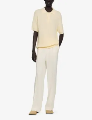SANDRO Relaxed-Fit Waffle-Texture Cotton Polo Shirt detail 2
