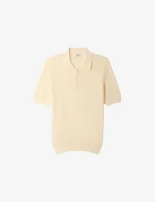 SANDRO Relaxed-Fit Waffle-Texture Cotton Polo Shirt