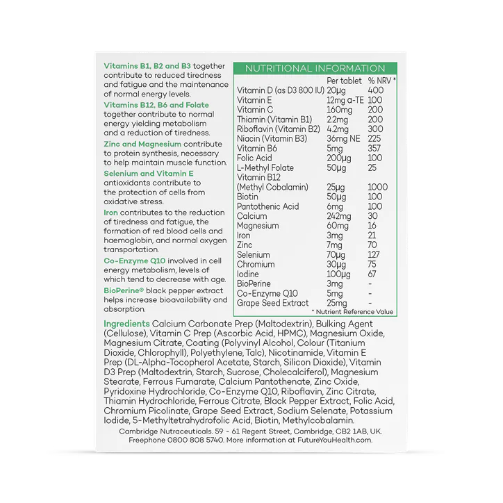 Prime Fifty Fighting Fatigue Energy, Iron & Vitamin B12 Support 28 Tablets detail 2