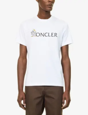 MONCLER Logo-Print Crewneck Cotton T-Shirt detail 3