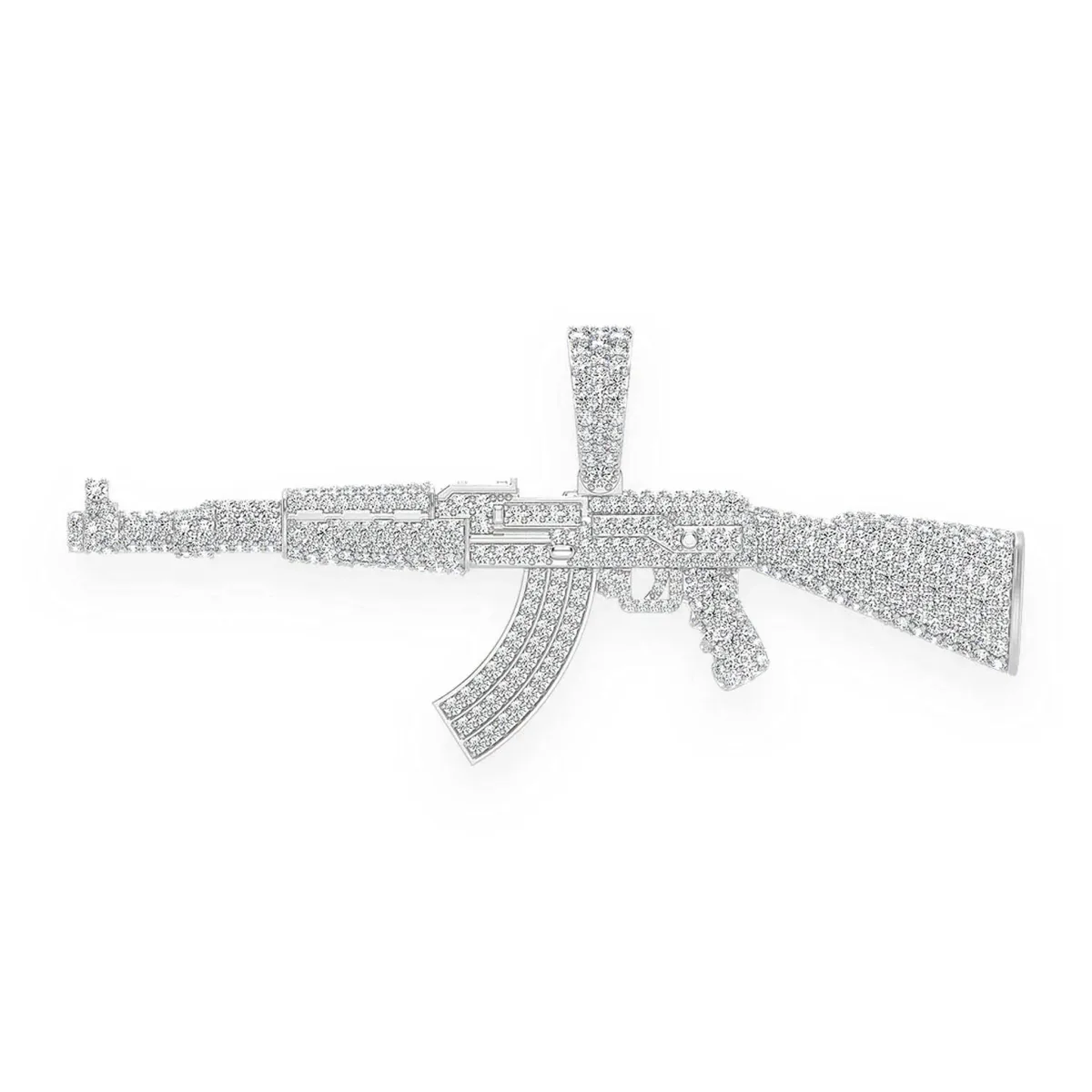 For Him AK47 Draco Diamond Pendant in 3.25ctw / White Gold – Pendant