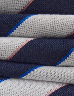 DUNHILL Stripe Silk and Wool-Blend Tie detail 2