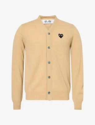 COMME DES GARCONS PLAY Heart Motif-Logo Wool Cardigan
