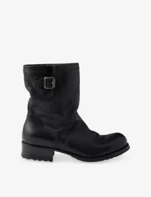 PRADA Buckle-Detail Leather Mid-Calf Boots - 5.5 in BLACK – Mens | Boots | Chelsea boots