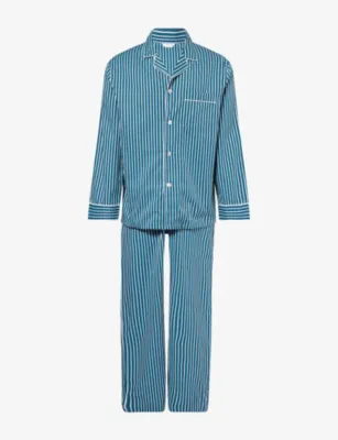 DEREK ROSE Royal Stripe Cotton Pyjama Set