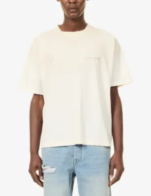 REPRESENT Reverse Brand-Print Cotton-Blend T-Shirt detail 3