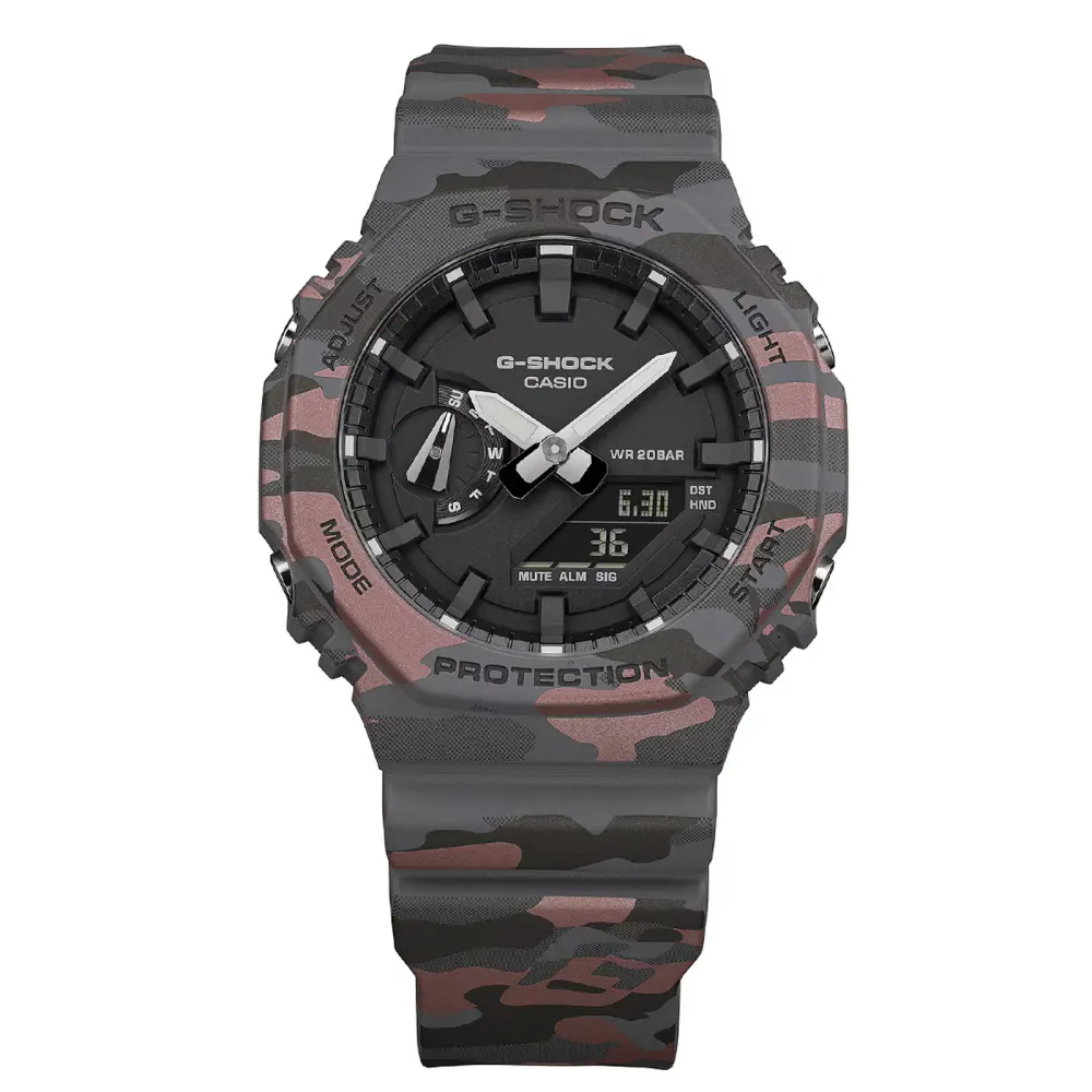 Casio G-SHOCK Analogue Digital 2100 Series 45.4mm Mens Watch Camo Metallic detail 2