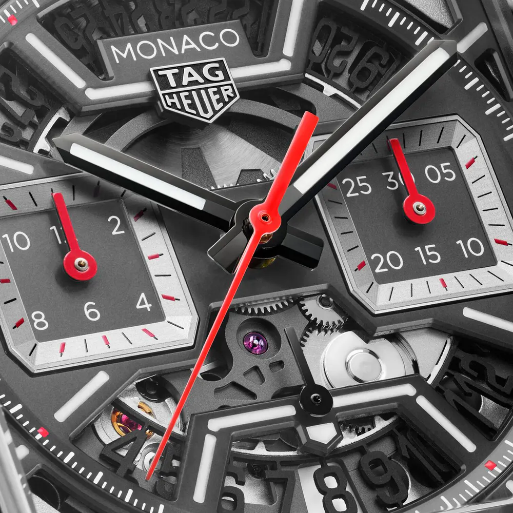TAG Heuer Monaco Chronograph 39mm Mens Watch Titanium Black detail 3