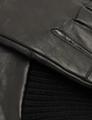 RICK OWENS Rib-Cuff Leather Gloves - 8.5 detail 2